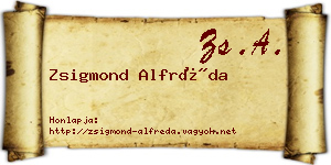 Zsigmond Alfréda névjegykártya